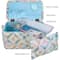 SINGER® Large Abstract Geo Print Sewing Basket with Matching Pouch Sew Kit